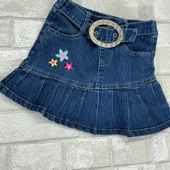 Chloe Other - Vintage Chloe Blue Denim Skirt with Floral Accents